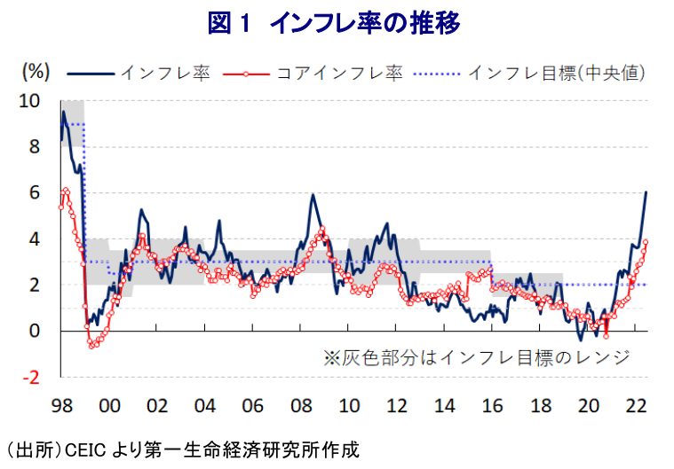 図 1 インフレ率の推移